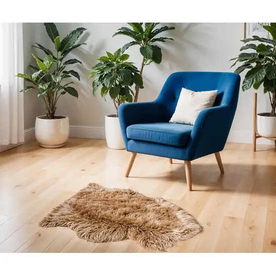 Beige Genuine Sheepskin Area Rug Photo 1