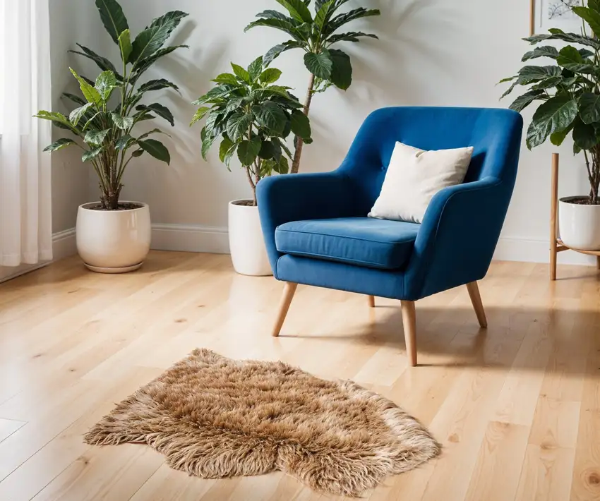 Beige Genuine Sheepskin Area Rug Photo 1