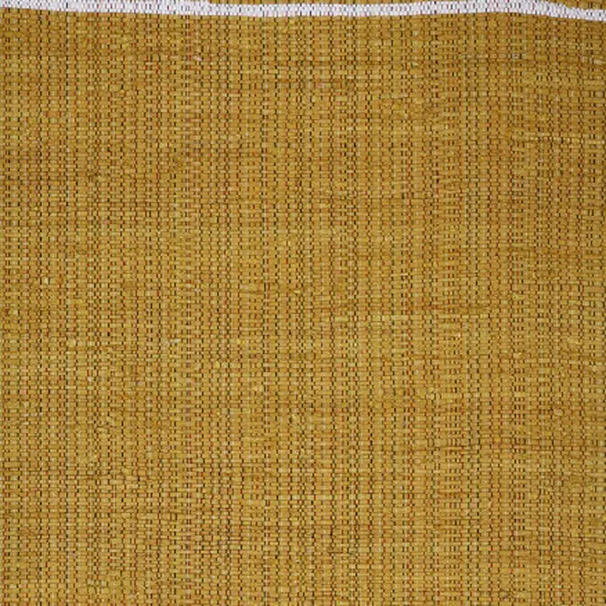 Mustard Striped Hand Woven Area Rug With Fringe Photo 5