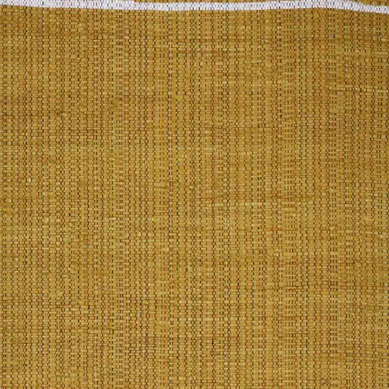 Mustard Striped Hand Woven Area Rug With Fringe Photo 5