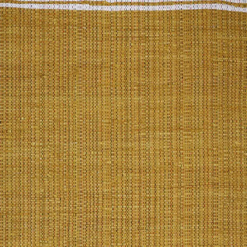 Mustard Striped Hand Woven Area Rug With Fringe Photo 7