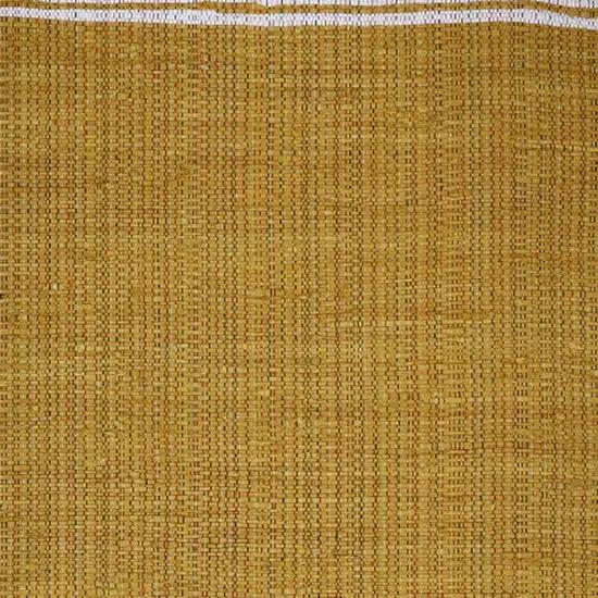 Mustard Striped Hand Woven Area Rug With Fringe Photo 7
