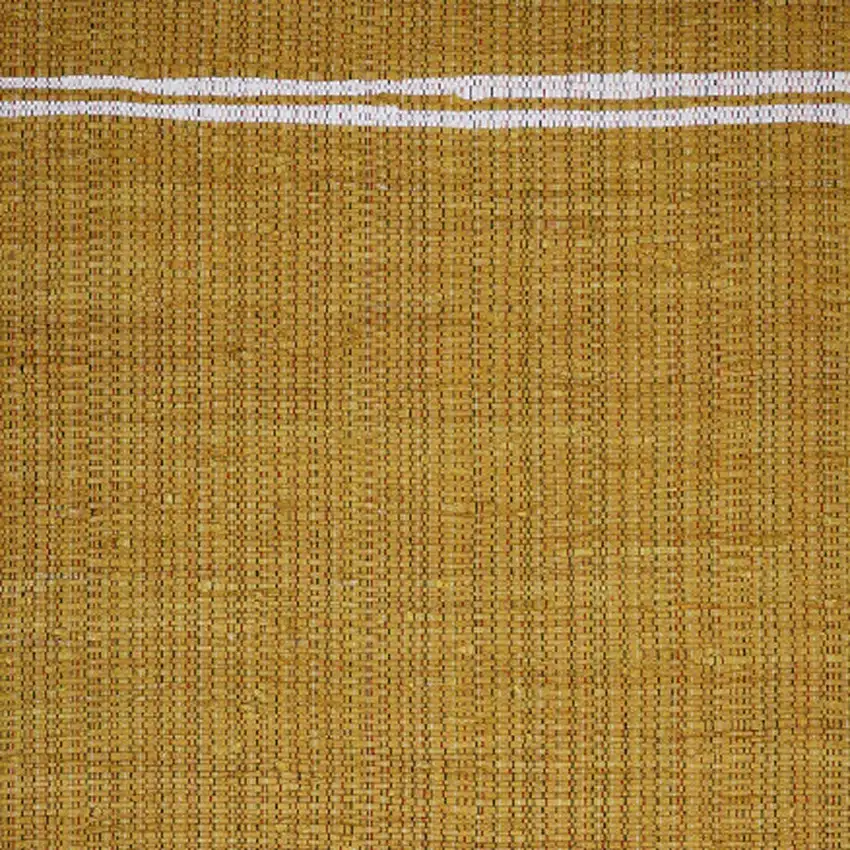 Mustard Striped Hand Woven Area Rug With Fringe Photo 8