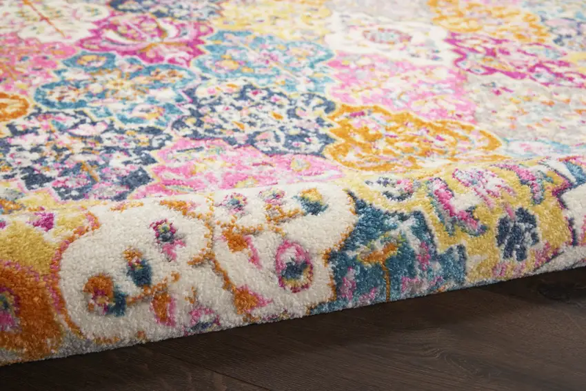 Pink And Gray Geometric Dhurrie Area Rug Photo 5