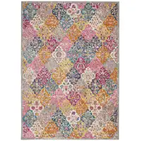 Photo of Muted Brights Floral Diamond Area Rug