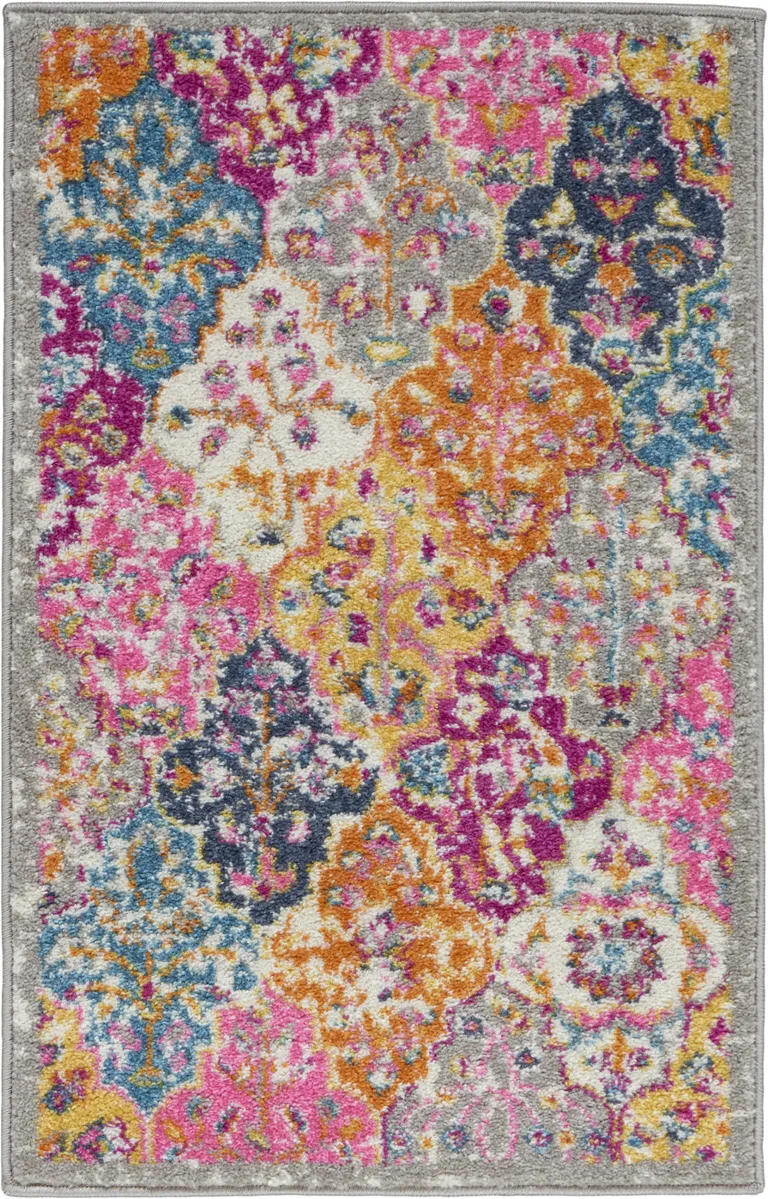 Muted Brights Floral Diamond Scatter Rug Photo 5