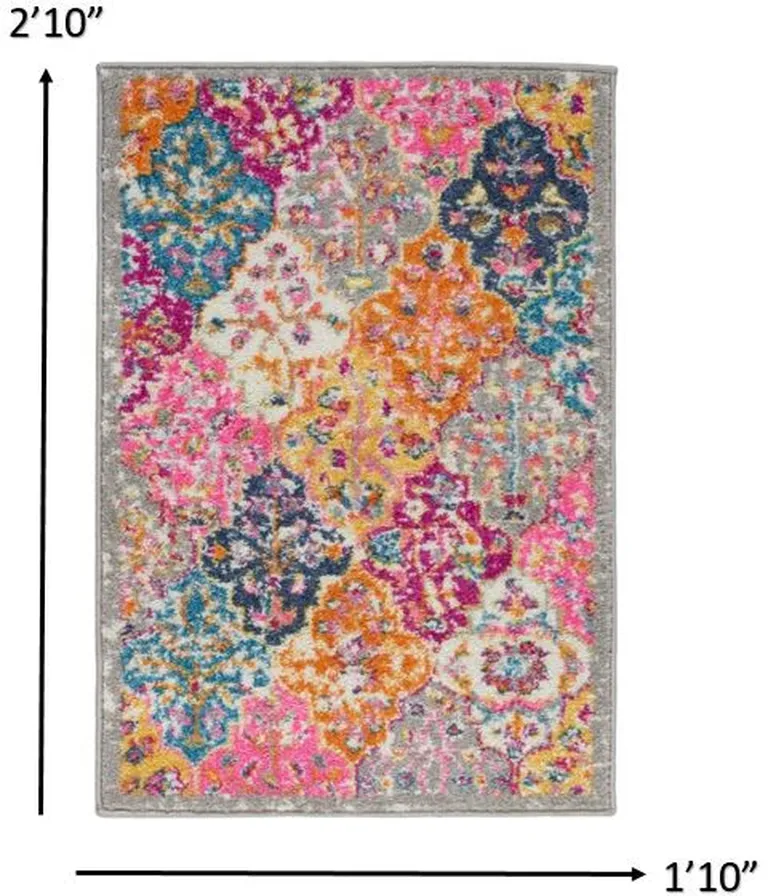 Muted Brights Floral Diamond Scatter Rug Photo 1