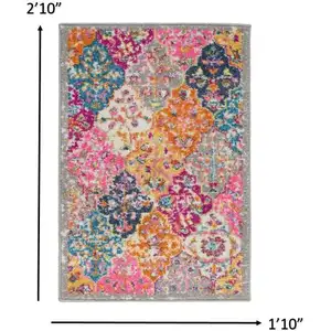 Photo of Muted Brights Floral Diamond Scatter Rug