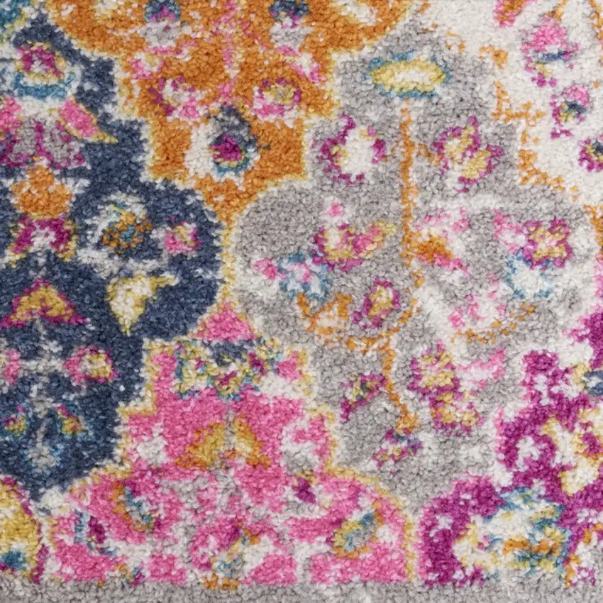 Gray And Ivory Geometric Distressed Area Rug Photo 8