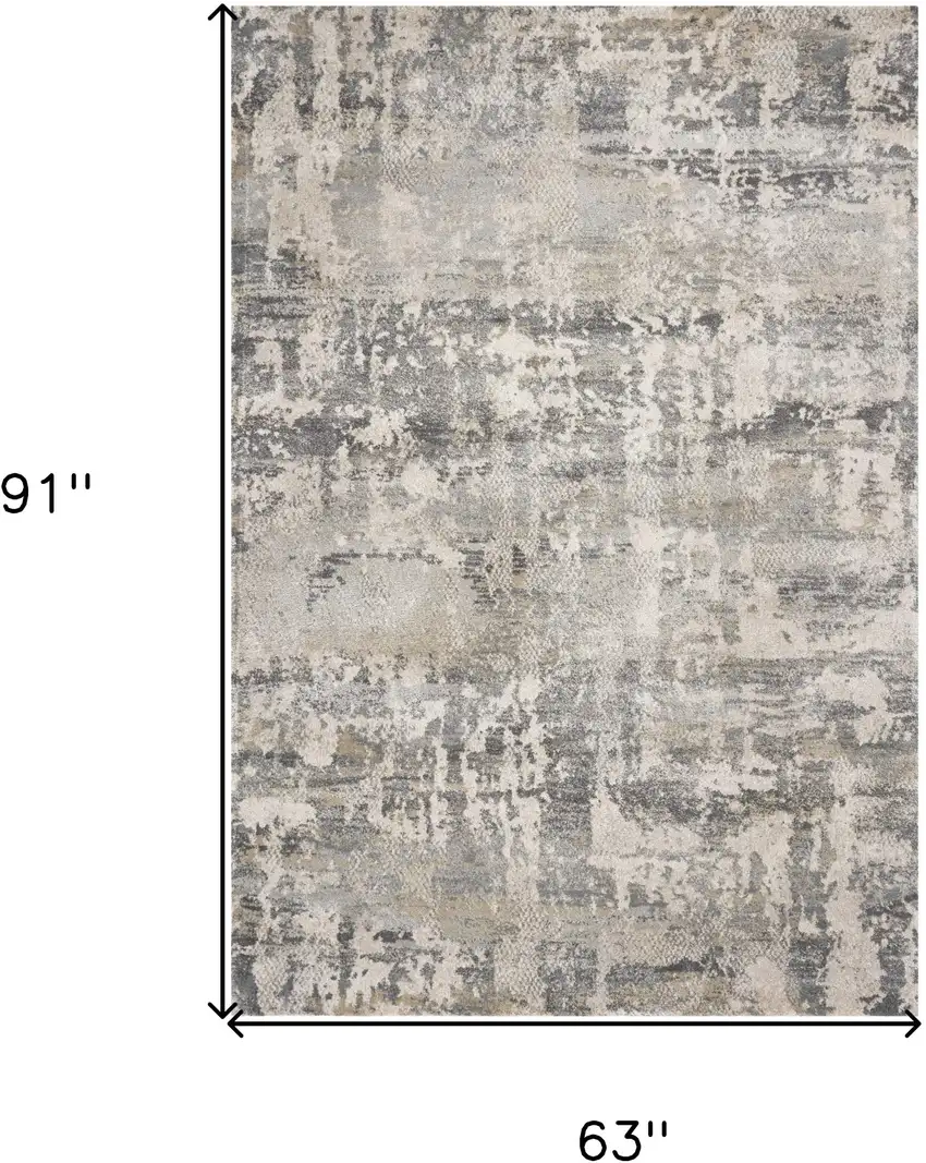Natural Abstract Brushstrokes Indoor Area Rug Photo 3