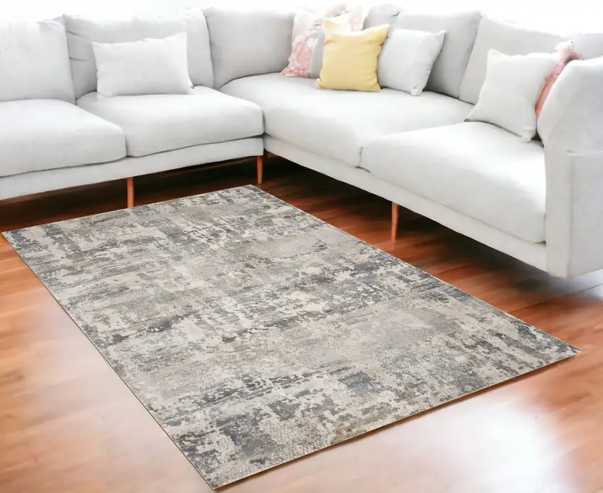 Natural Abstract Brushstrokes Indoor Area Rug Photo 1