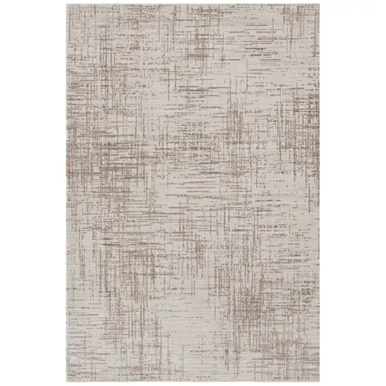 Beige And Tan Abstract Distressed Area Rug Photo 2