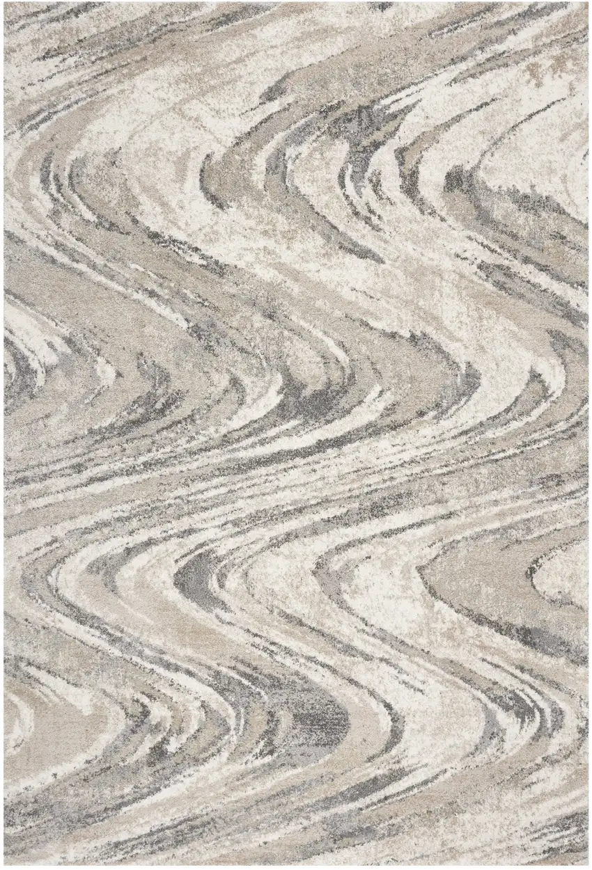 Natural Abstract Wave Brushstrokes Indoor Area Rug Photo 2