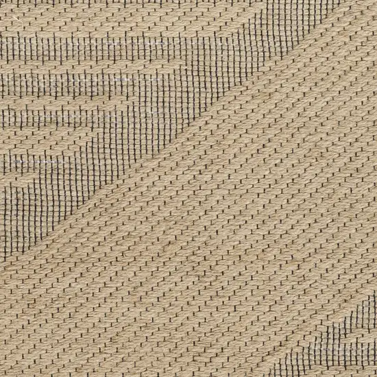 Natural And Beige Geometric Flatweave Non Skid Area Rug With Fringe Photo 8