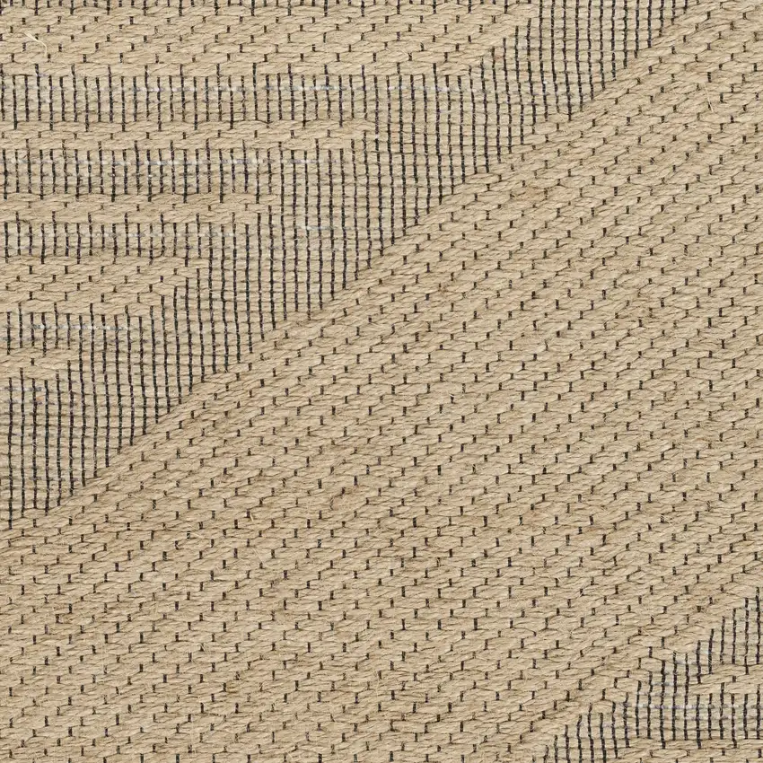 Natural And Beige Geometric Flatweave Non Skid Area Rug With Fringe Photo 8