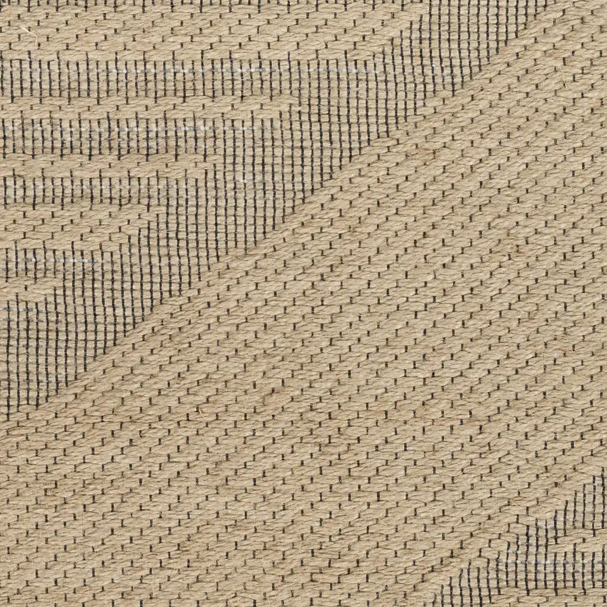 Natural And Beige Geometric Flatweave Non Skid Area Rug With Fringe Photo 9