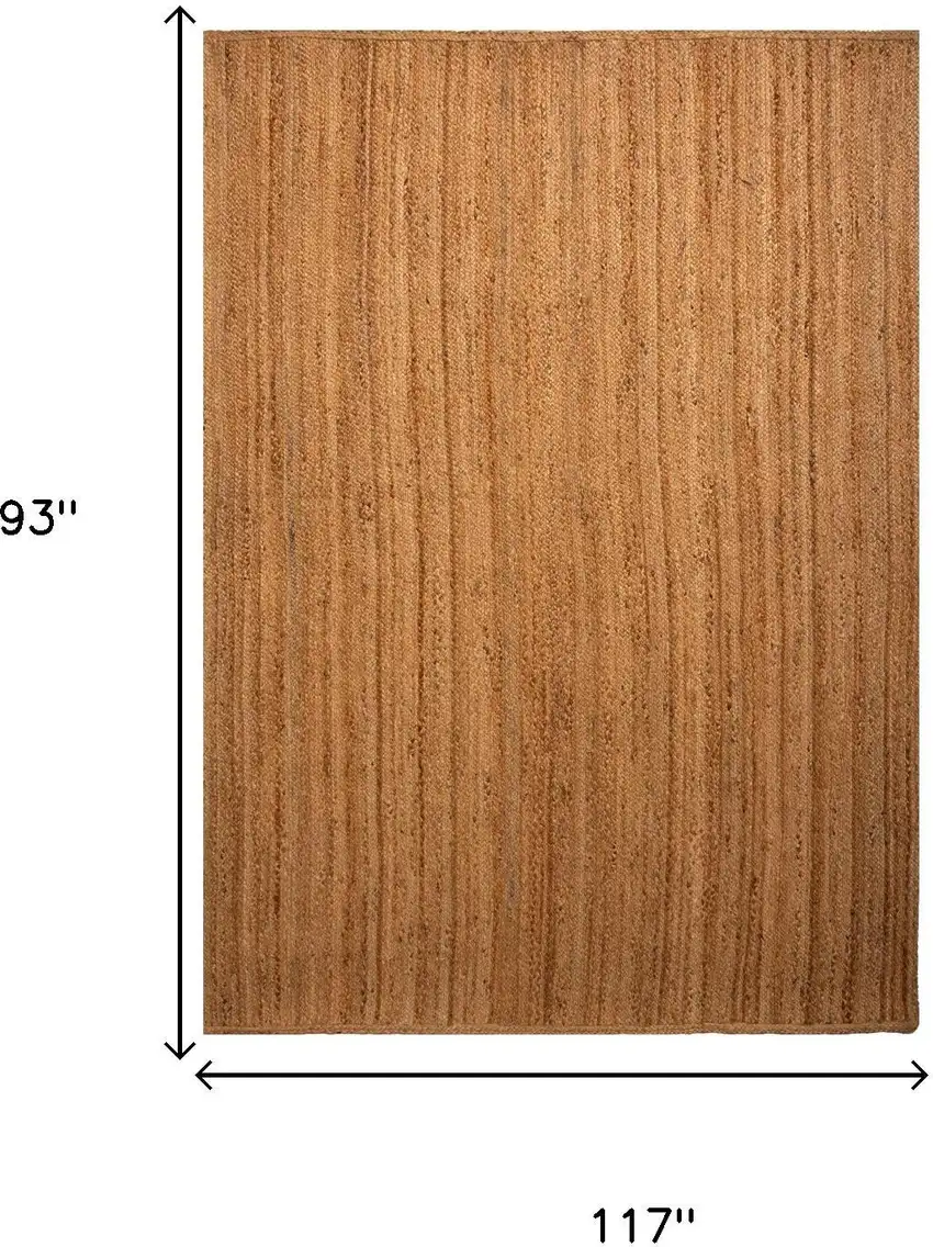 Natural And Beige Jute Hand Woven Area Rug Photo 8