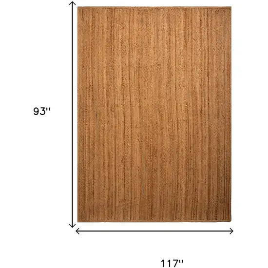 Natural And Beige Jute Hand Woven Area Rug Photo 8