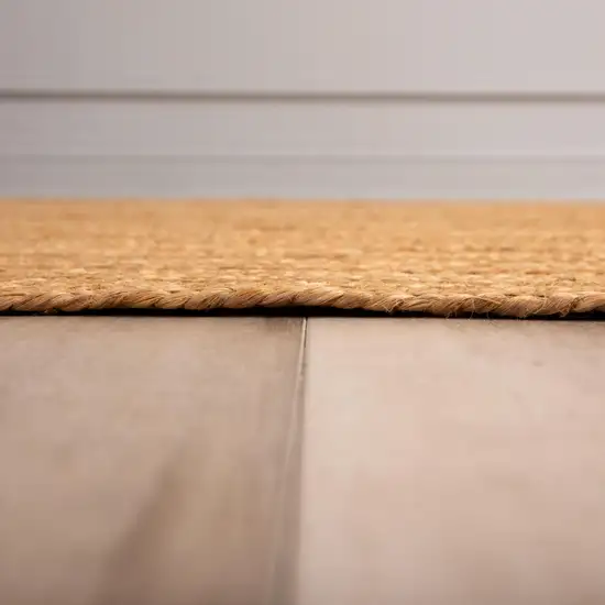 Natural And Beige Jute Hand Woven Area Rug Photo 6