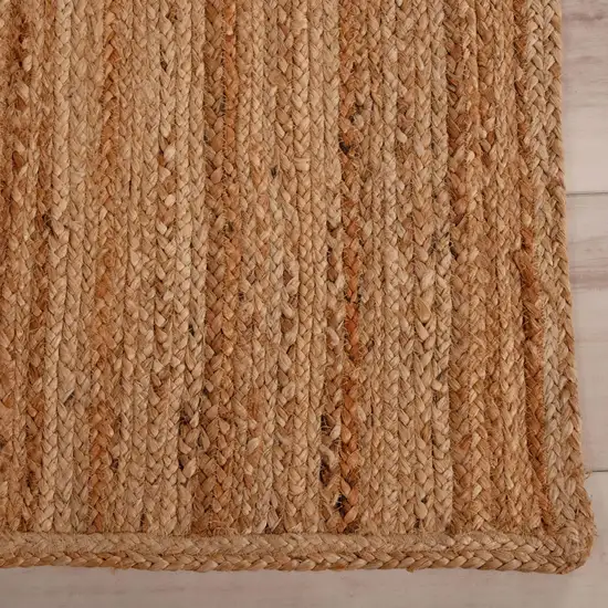 Natural And Beige Jute Hand Woven Area Rug Photo 3