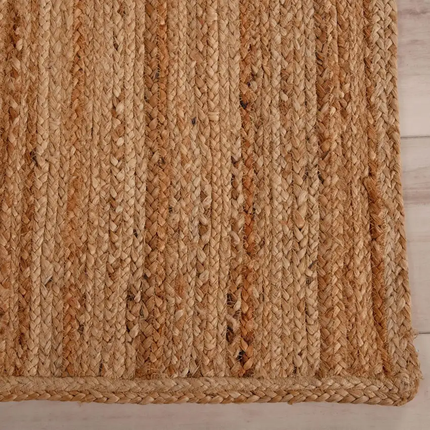 Natural And Beige Jute Hand Woven Area Rug Photo 3