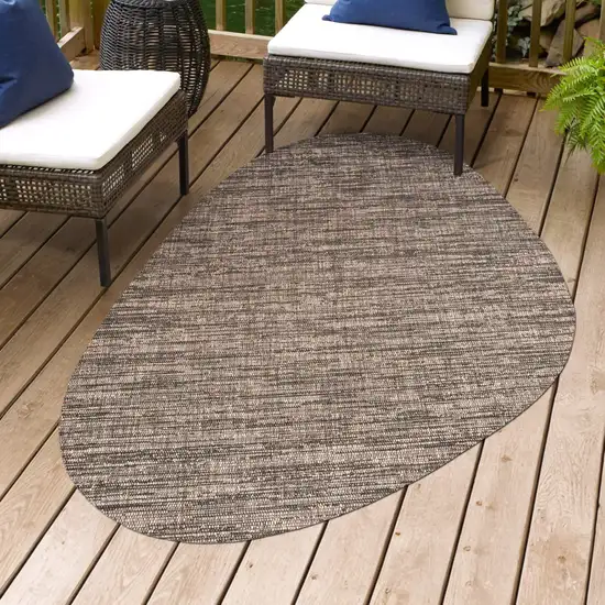 Natural And Black Medallion Indoor Outdoor Area Rug Photo 9