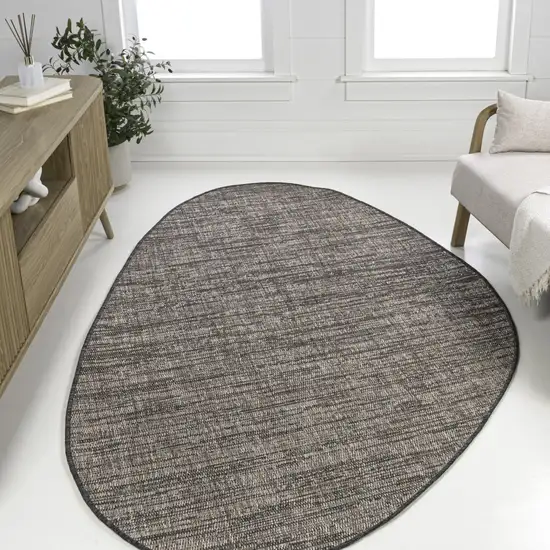 Natural And Black Medallion Indoor Outdoor Area Rug Photo 5
