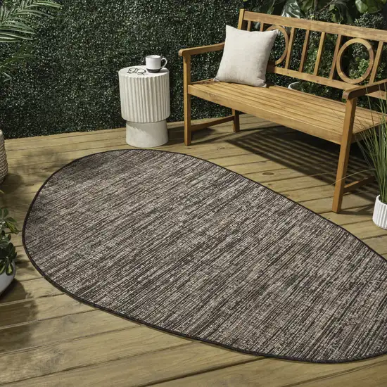Natural And Black Medallion Indoor Outdoor Area Rug Photo 8