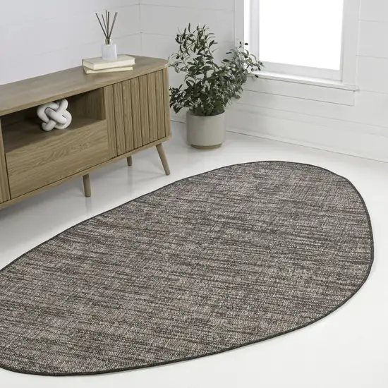 Natural And Black Medallion Indoor Outdoor Area Rug Photo 6