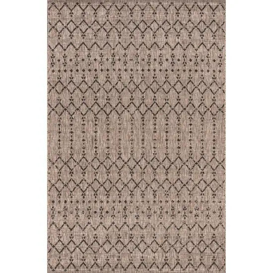 Natural And Black Trellis Indoor Outdoor Area Rug Photo 3