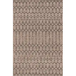 Photo of Natural And Black Trellis Indoor Outdoor Area Rug