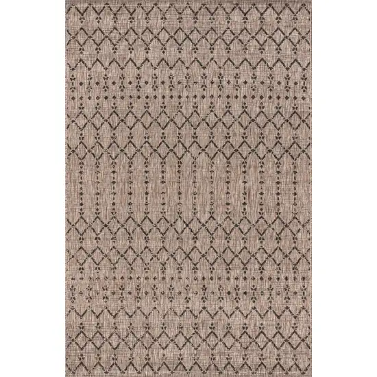 Natural And Black Trellis Indoor Outdoor Area Rug Photo 1