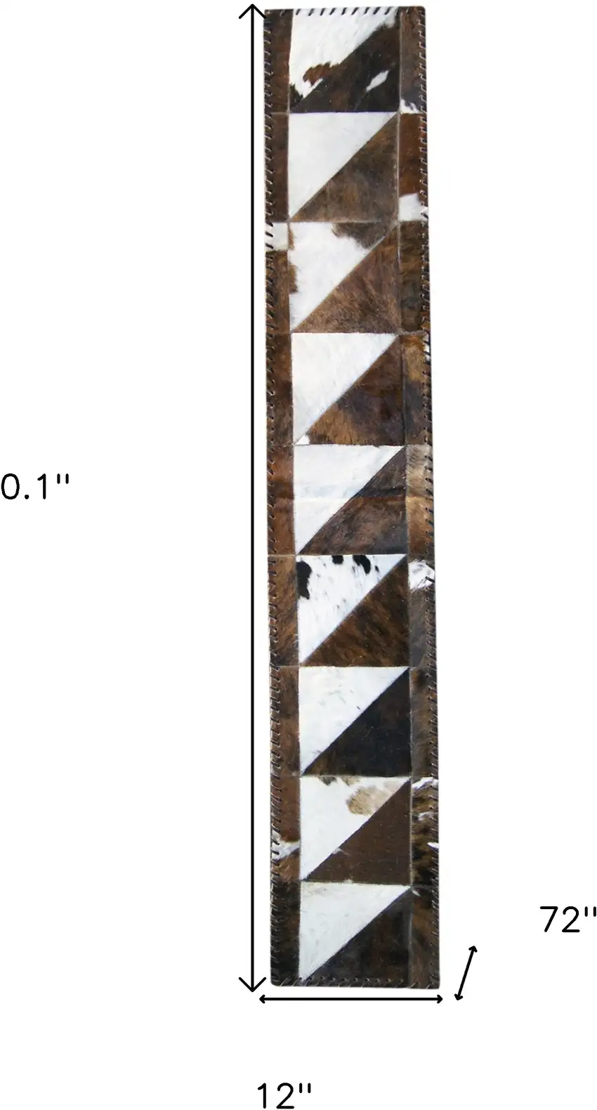 Natural And Brown Cowhide Patchwork Runner Rug Photo 5