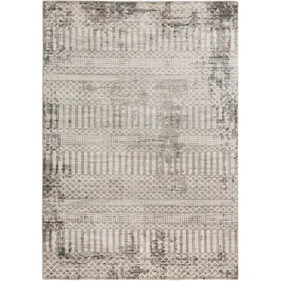 Natural And Brown Geometric Area Rug Photo 4
