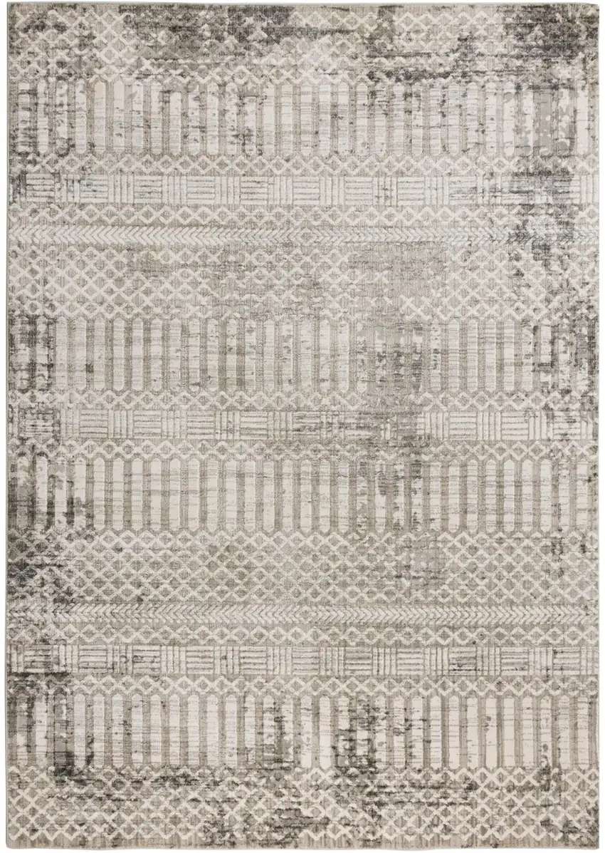 Natural And Brown Geometric Area Rug Photo 4