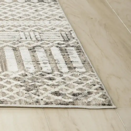 Natural And Brown Geometric Area Rug Photo 3