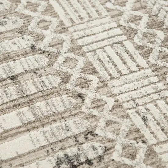 Natural And Brown Geometric Area Rug Photo 6