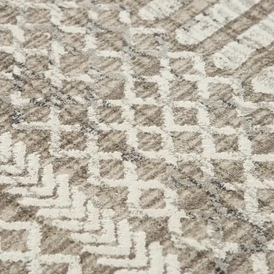 Natural And Brown Geometric Area Rug Photo 5