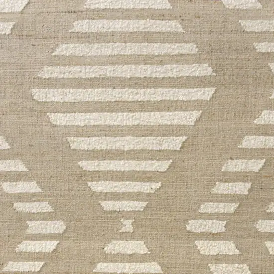 Natural And Ivory Diamond Hand Woven Square Rug Photo 4