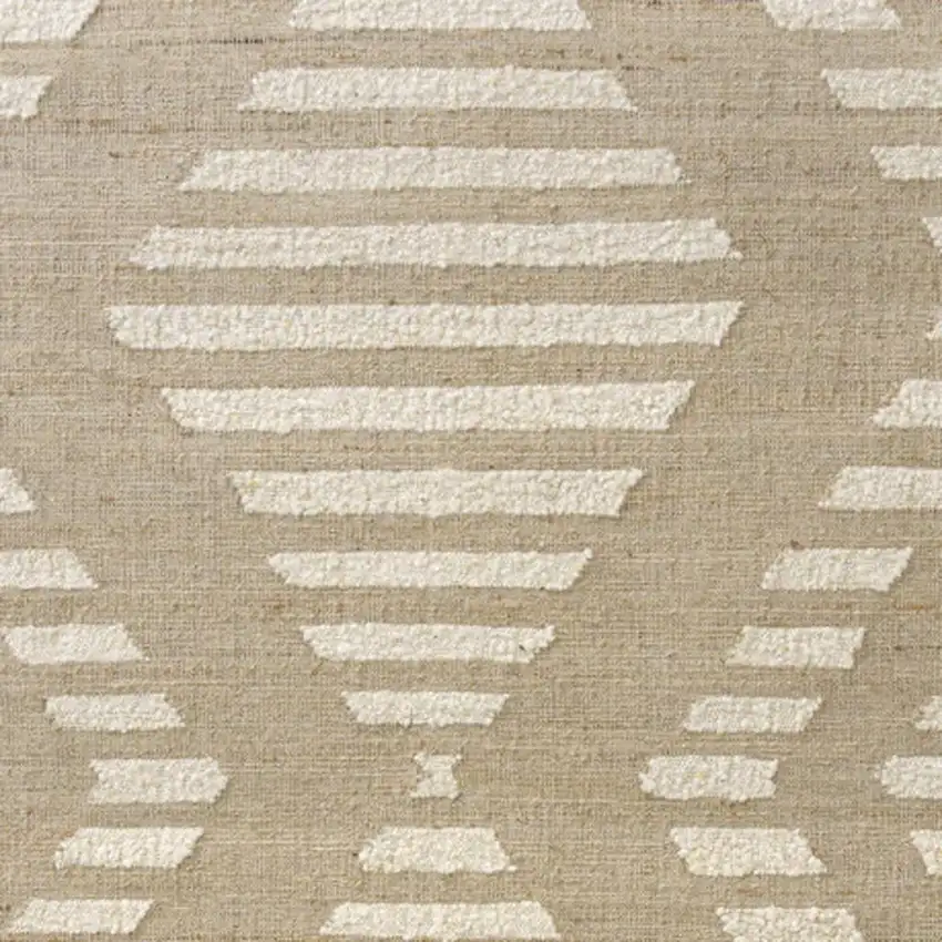 Natural And Ivory Diamond Hand Woven Square Rug Photo 4