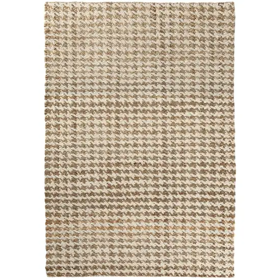 Natural And Ivory Jute Striped Hand Woven Square Rug Photo 2