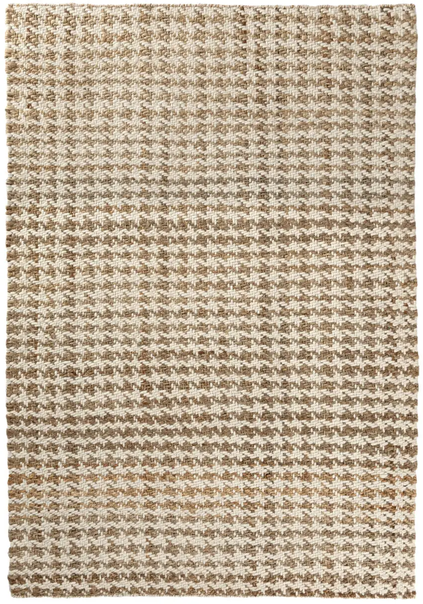 Natural And Ivory Jute Striped Hand Woven Square Rug Photo 2