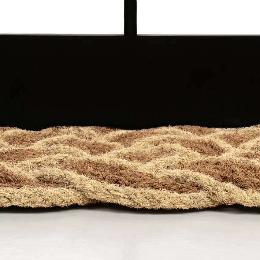 Natural And Light Yellow Geometric Handmade Indoor Outdoor Area Rug Photo 9