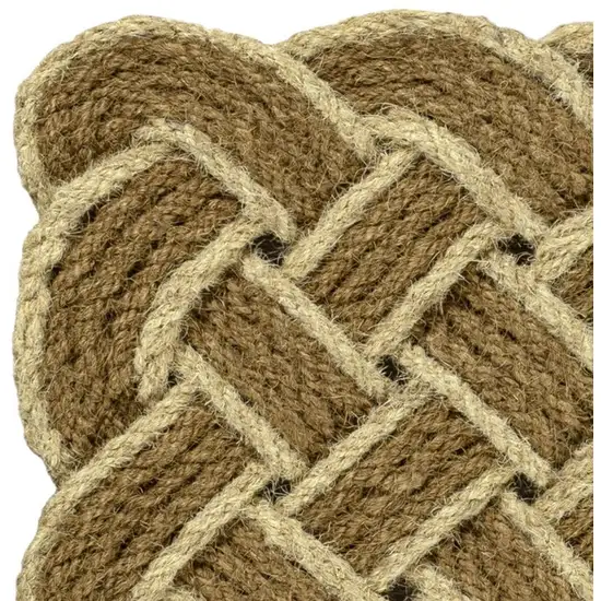 Natural And Light Yellow Geometric Handmade Indoor Outdoor Area Rug Photo 2