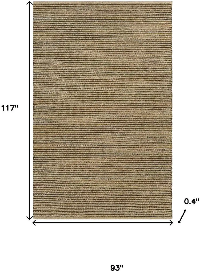 Natural And Tan Jute Striped Hand Woven Area Rug Photo 3