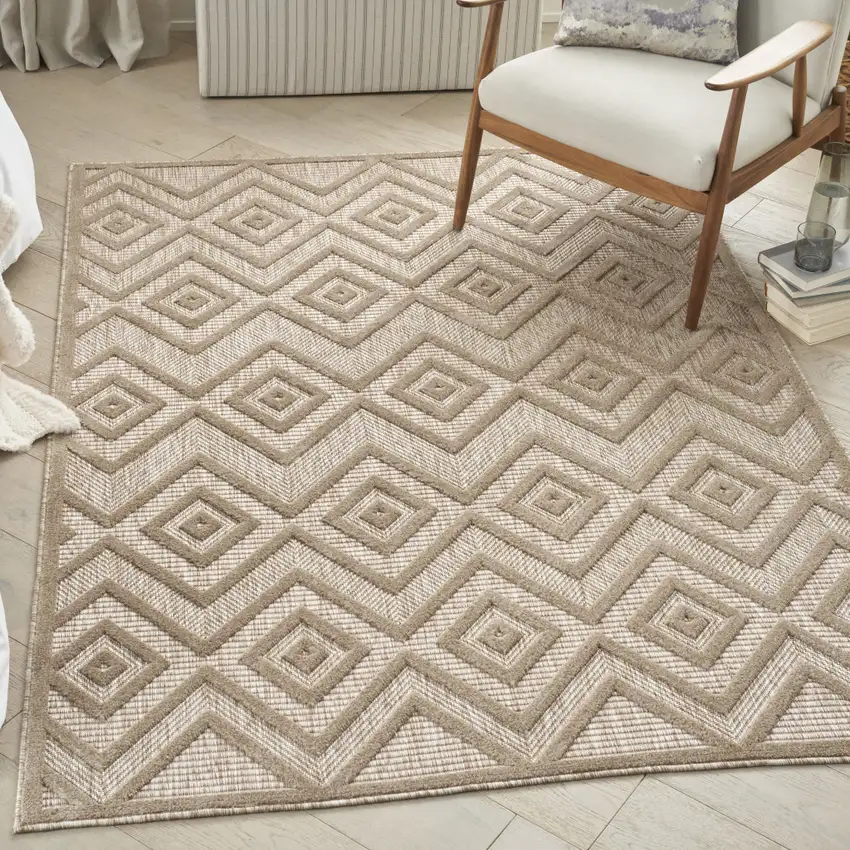 Beige Indoor Outdoor Area Rug Photo 7