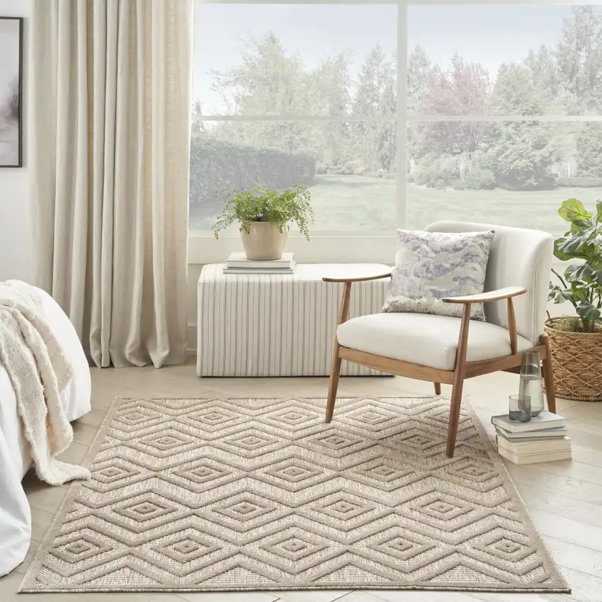 Beige Indoor Outdoor Area Rug Photo 8