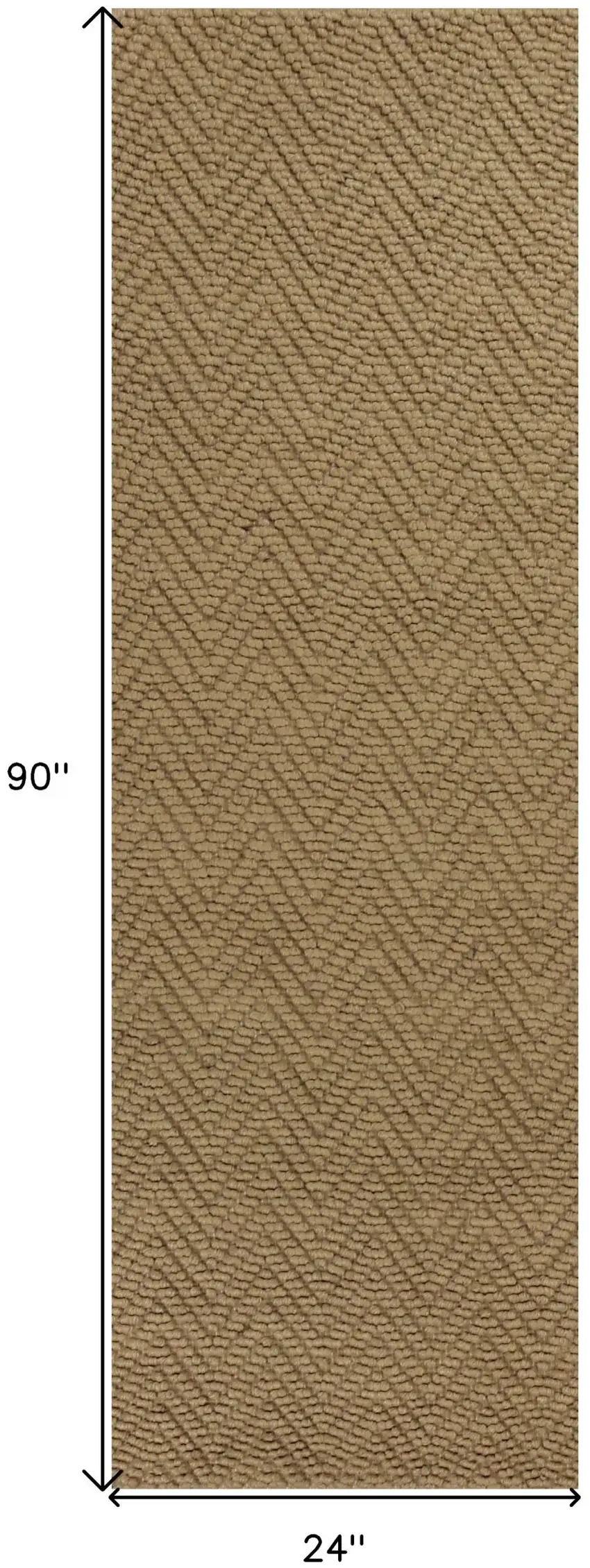 8' Natural Jute Chevron Hand Woven Runner Rug Photo 3
