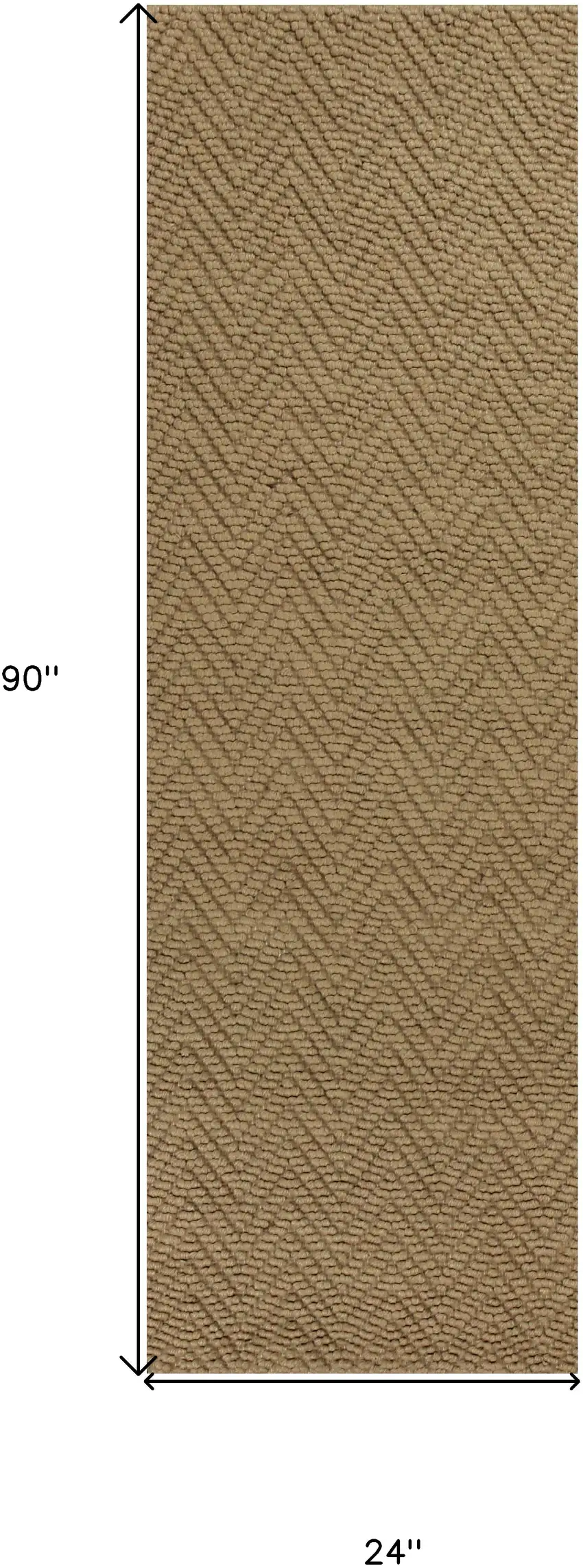 8' Natural Beige Hand Woven Herringbone Jute Indoor Runner Rug Photo 6