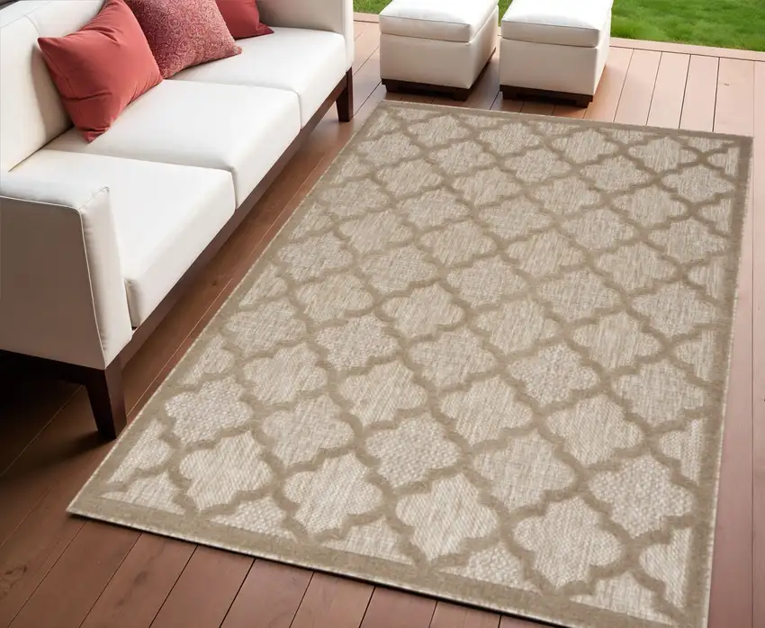Beige Indoor Outdoor Area Rug Photo 2